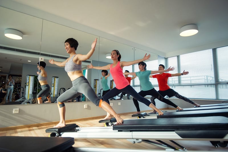 Woman practicing Pilates